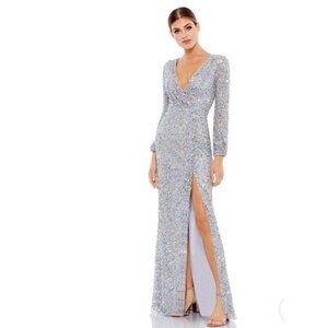 Mac Duggal Gown Dress Size 14 Multi Colored Sequin Embellished 5213 $498